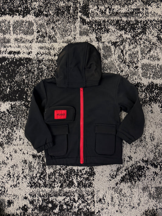 Zip-Up Pocket Hoodie Black