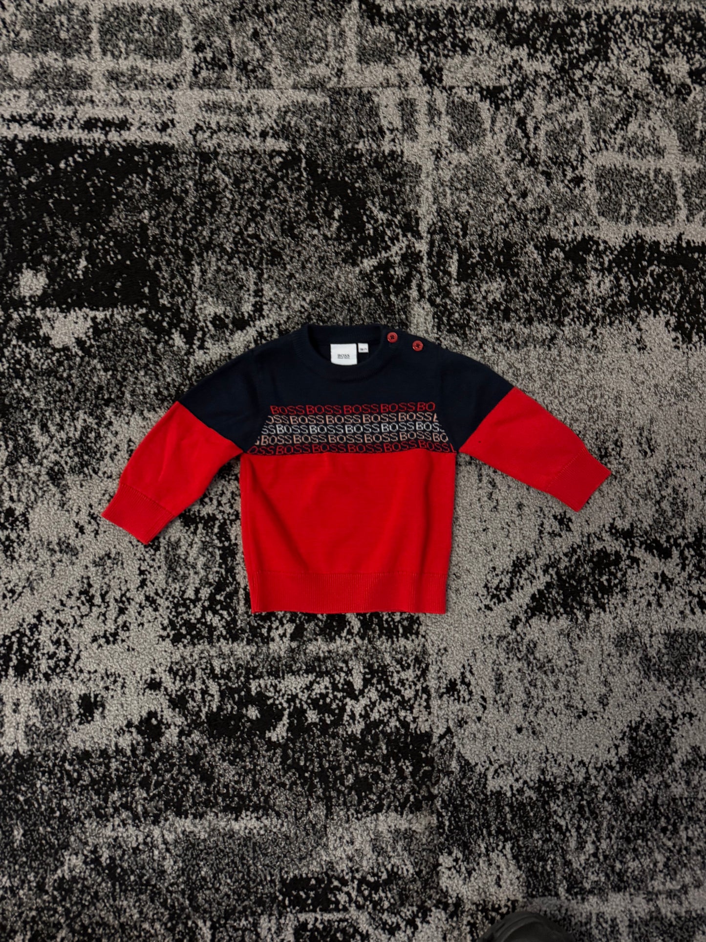 Navy Blue/Red Crewneck